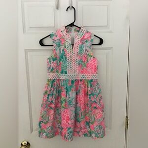 Lilly Pulitzer girls Pink and Green Floral Dress